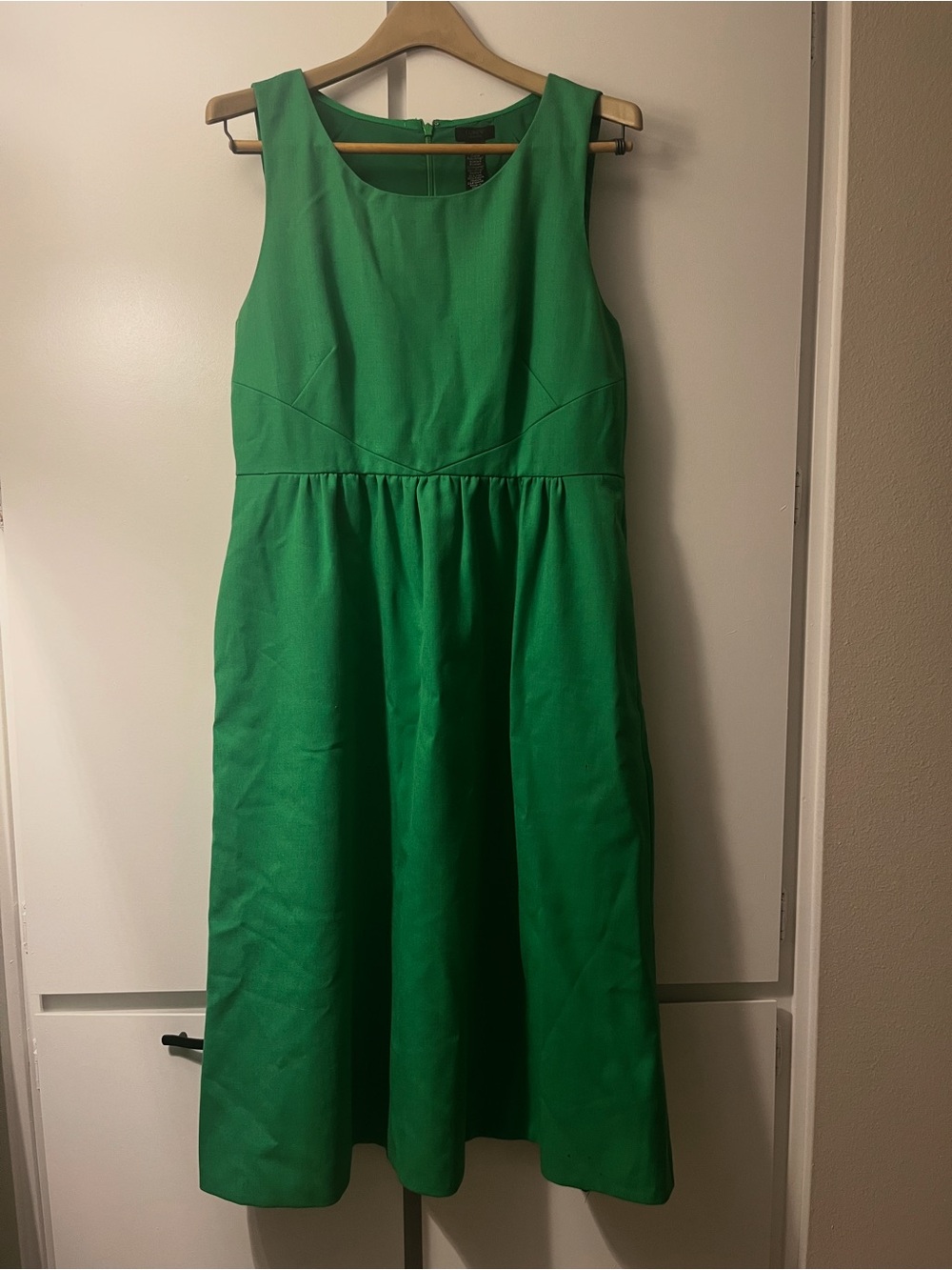 J. Crew Collection Bright Green Sleeveless Midi Dress